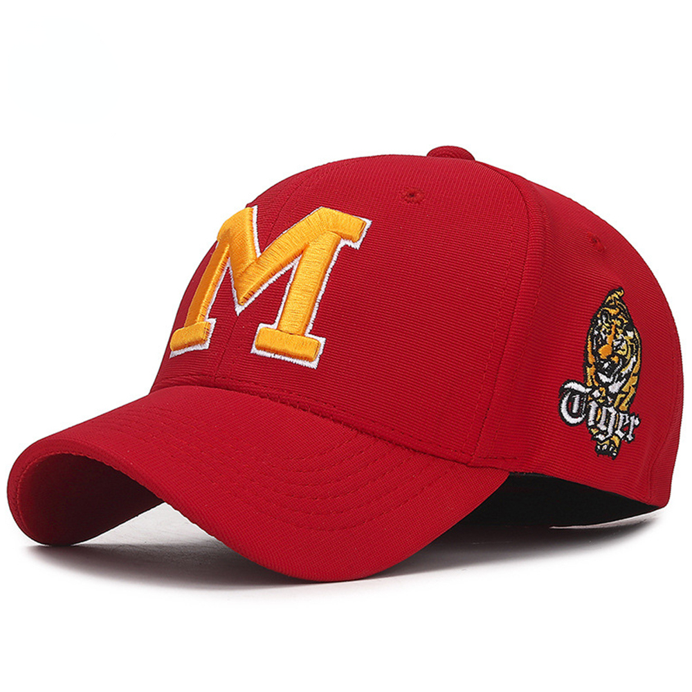 Streetwear Brand Red - Red Tiger Embroidery Baseball Caps for