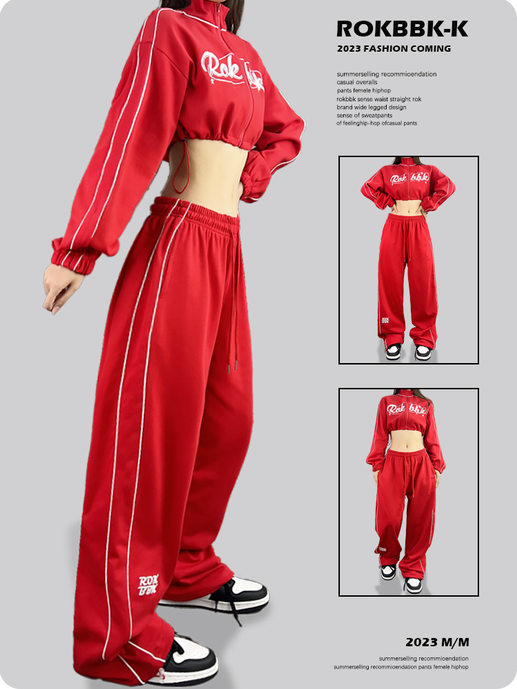 Streetwear Brand With K - Red Jazz Dance Streetwear Harem Pants