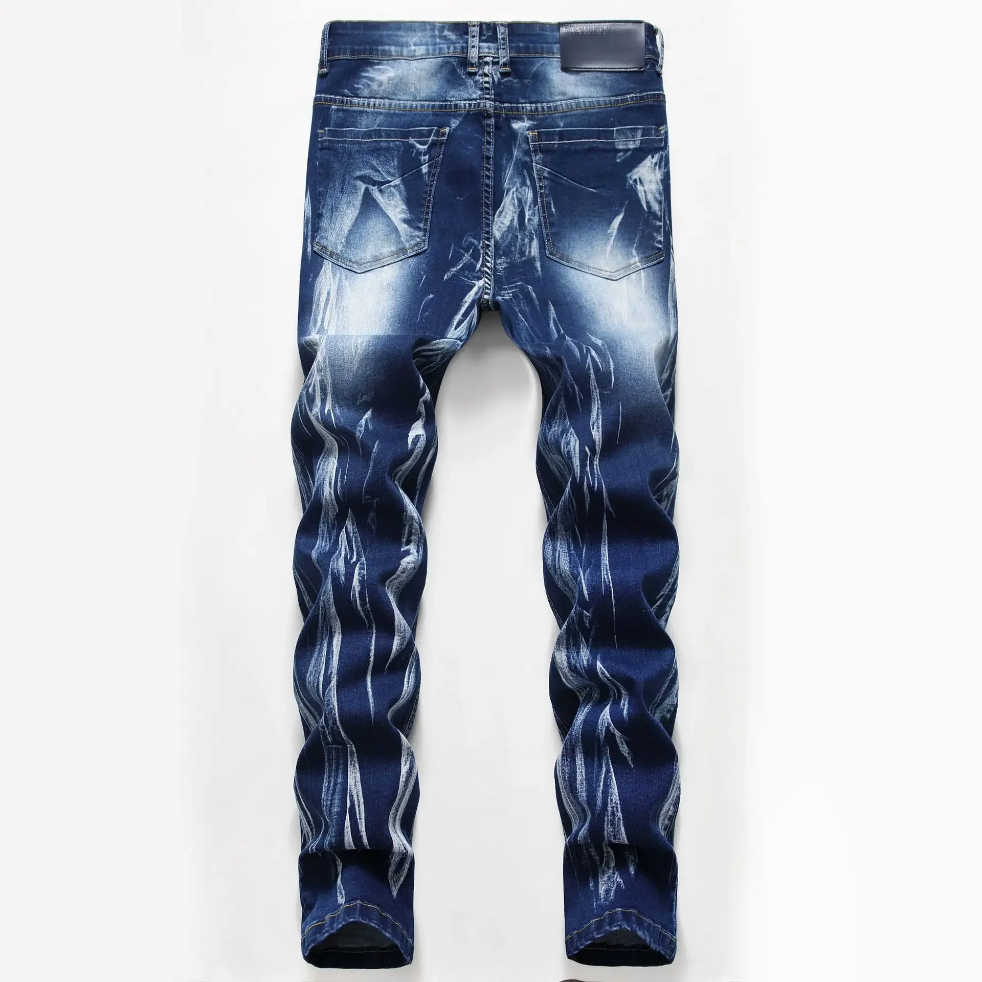Fashion Print Men's Elasticity – Streetwear Brand Jeans Bewertung und Preis
