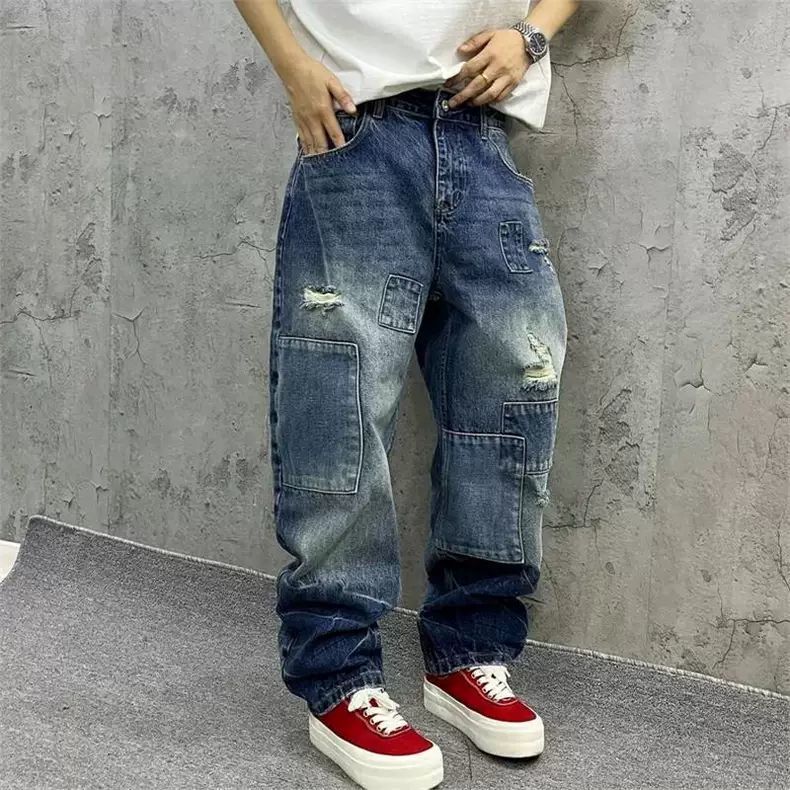 Brand Splicing Jeans Autumn Fa – Streetwear Brand Jeans Bewertung und Preis