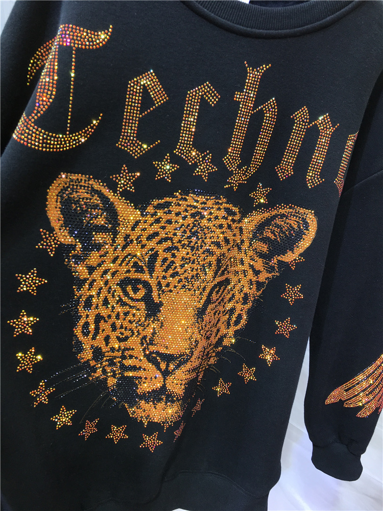 Leopard Rhinestones L-4XL Plus – Streetwear Brands Bewertung und Preis