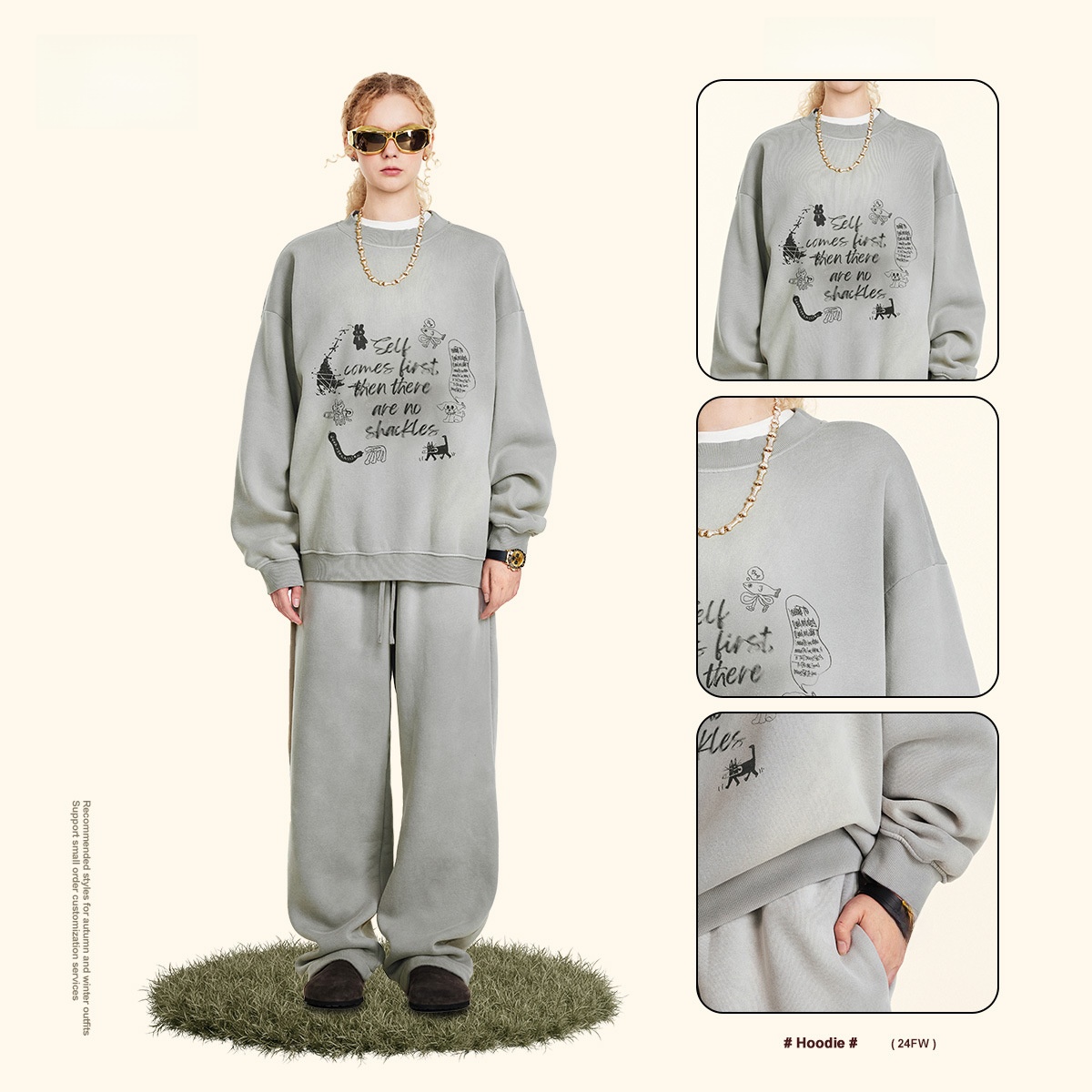 Men's Oversized round Ne Fce L – Streetwear Brand With K Bewertung und Preis