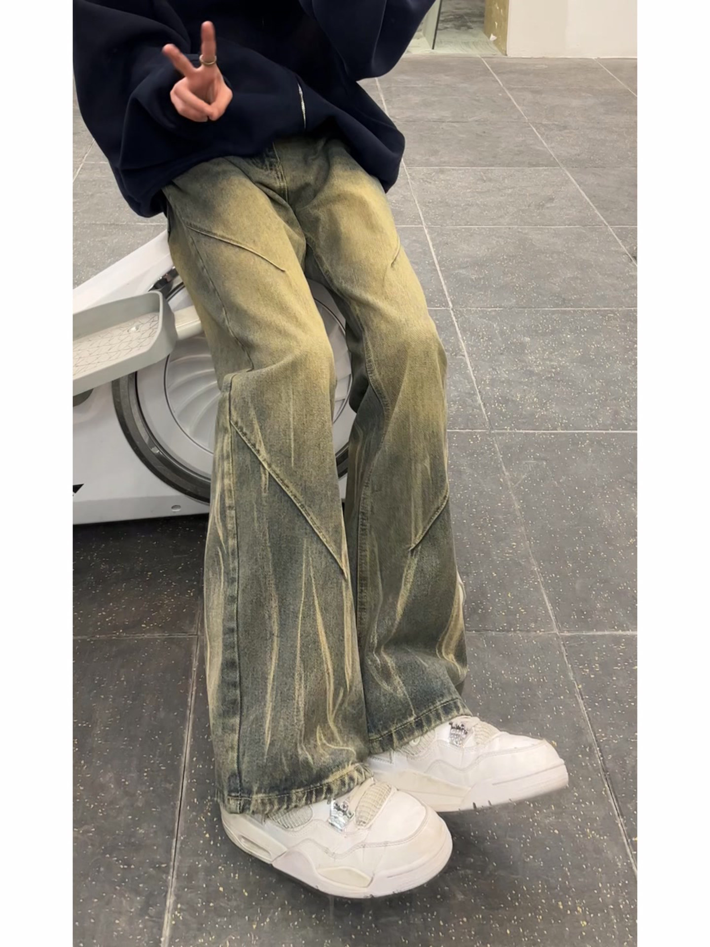 Washed Tie Dye Flared Men's Je – Streetwear Brand Jeans Bewertung und Preis